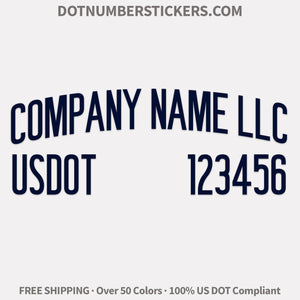 arched company name with usdot decal sticker