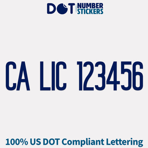 CA LIC number sticker