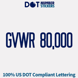 GVWR number decal sticker
