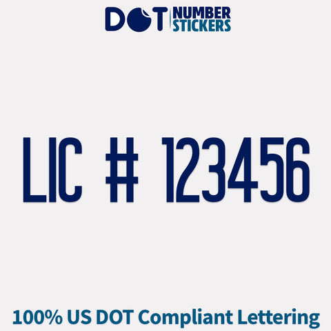 LIC # number sticker