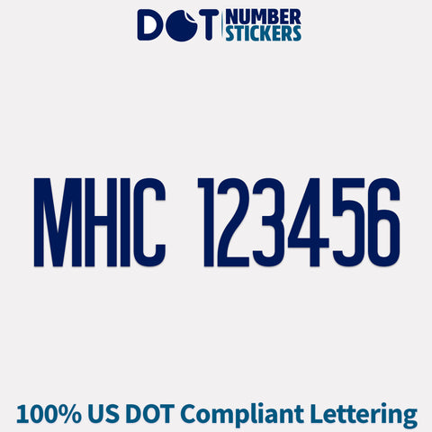 MHIC number sticker