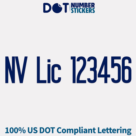 NV Lic number decal