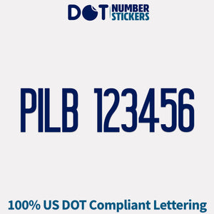 PILB number sticker