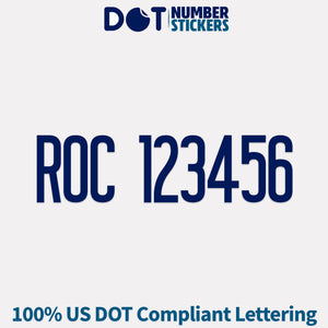 ROC number sticker