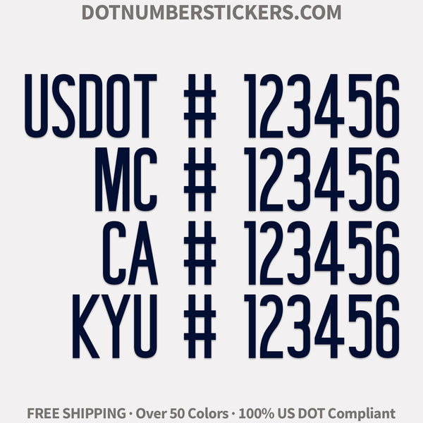 usdot mc ca kyu decal sticker