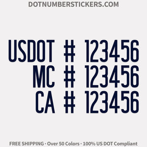 usdot mc ca number decal