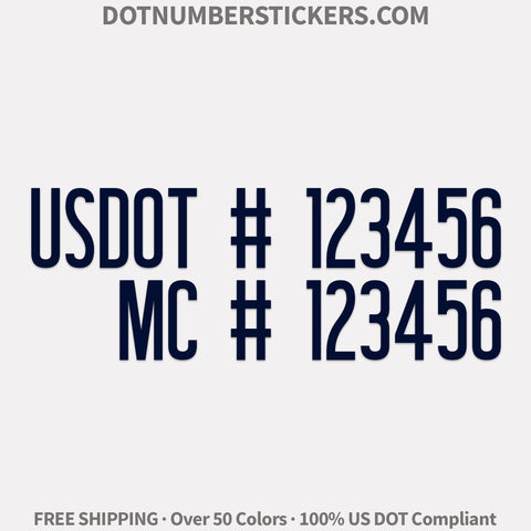 usdot mc number decal sticker