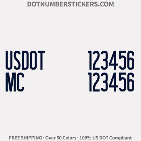 usdot & mc decal sticker