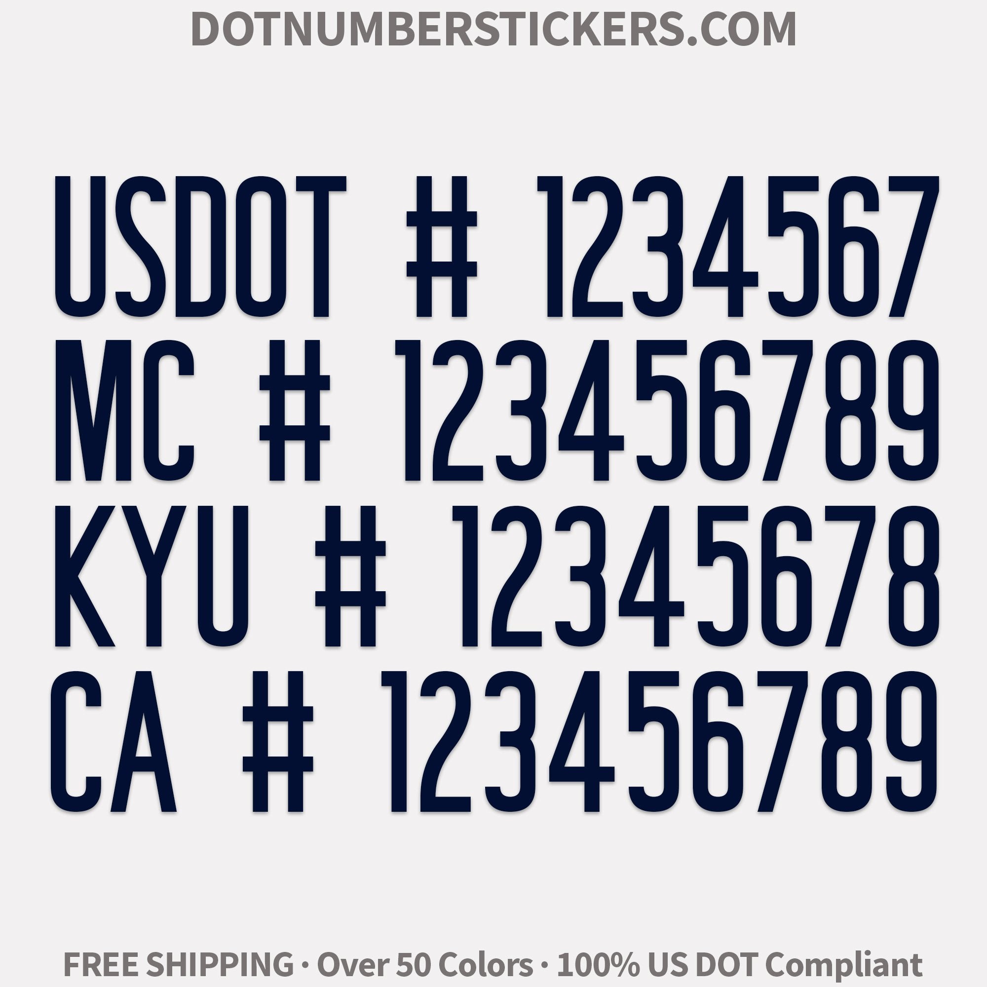 usdot mc kyu ca number decal