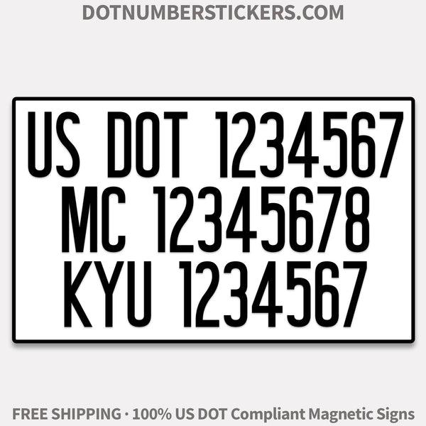 USDOT ＆ MC Magnetic Sign