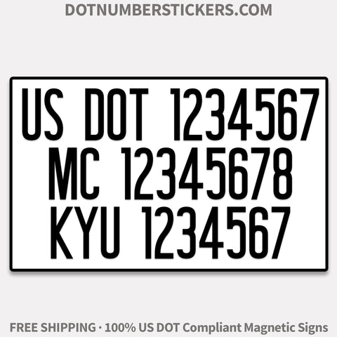 usdot mc kyu magnetic sign