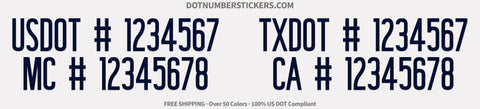 usdot mc txdot ca number decal