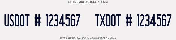 usdot txdot horizontal text decal sticker